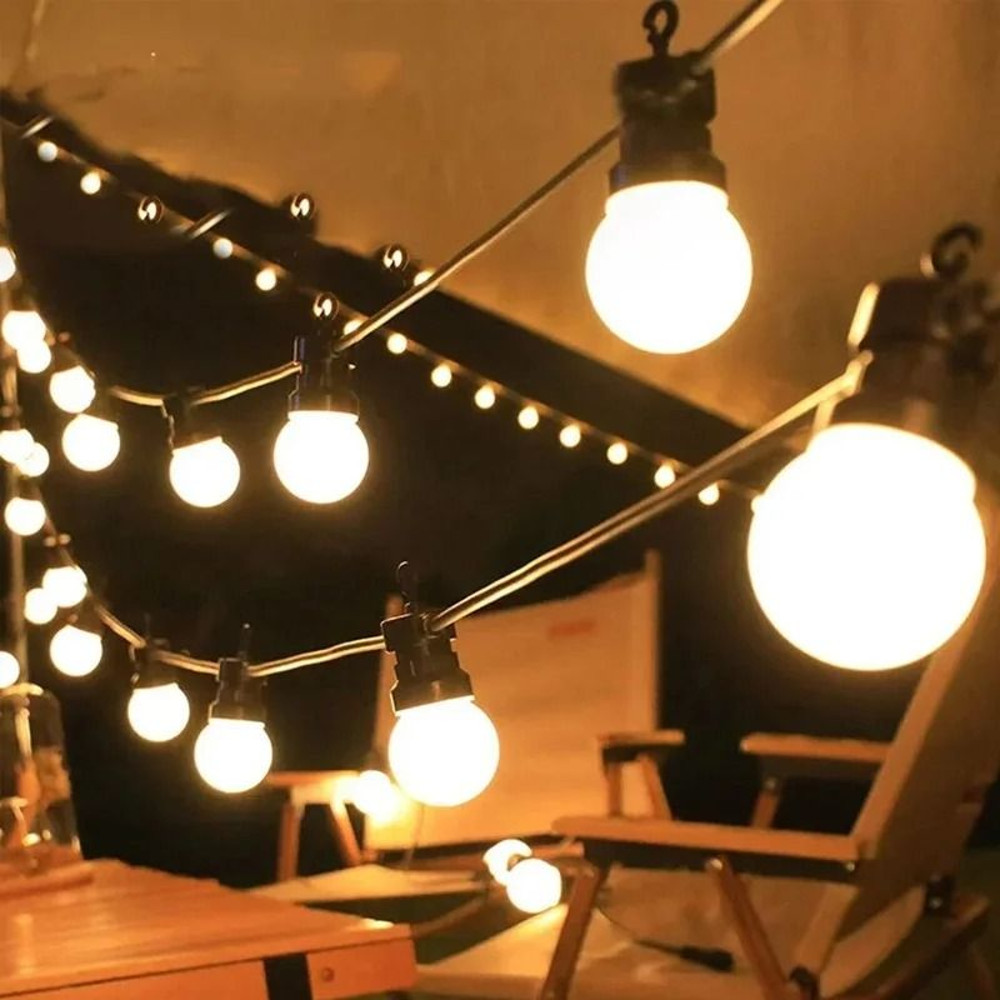 Outdoor Waterproof LED String Lights With G50 Bulbs For Camping Party And Wedding Decoration 0