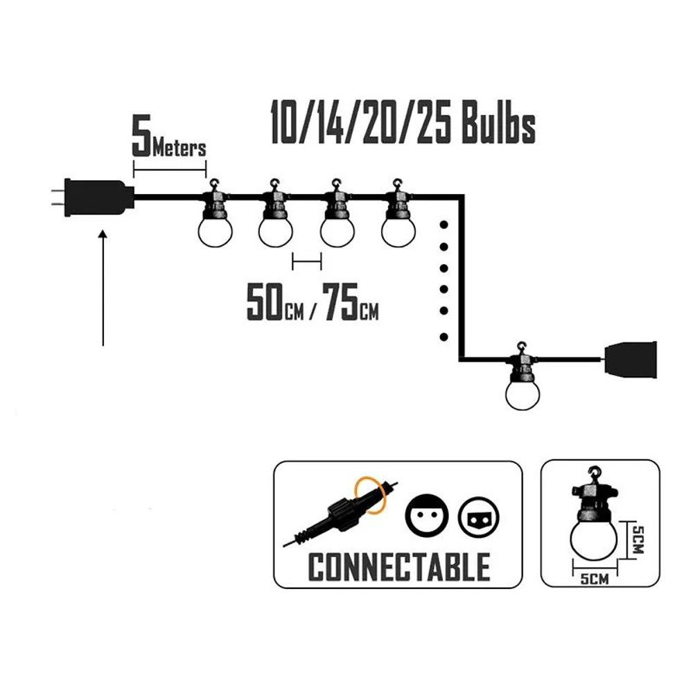 Outdoor Waterproof LED String Lights With G50 Bulbs For Camping Party And Wedding Decoration 3