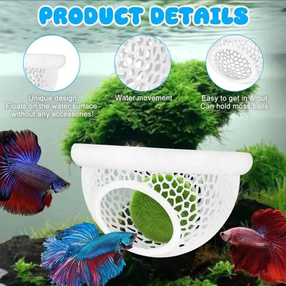 Aquarium Floating Cave And Feeding Ring 3in1 Shelter For Betta And Shrimp 2