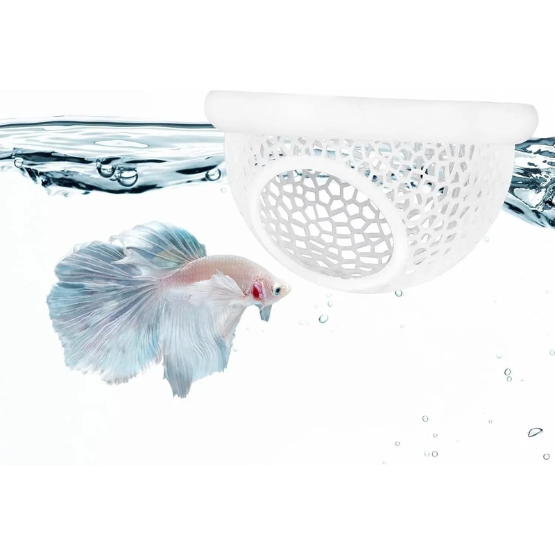 Aquarium Floating Cave And Feeding Ring 3in1 Shelter For Betta And Shrimp 6