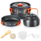 Camping Cookware Set Outdoor Cooking Pots Pans Teapot Travel Tableware For 2 To 3 People 15