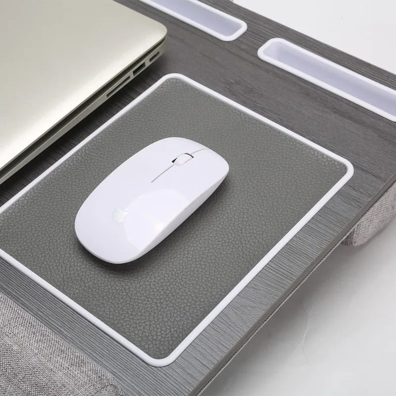 Multi Purpose Laptop Desk With Double Groove Design And Portable Mouse Pad For Sofa Or Bedroom 3