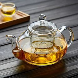 heat resistant glass teapot with filter flower tea pot