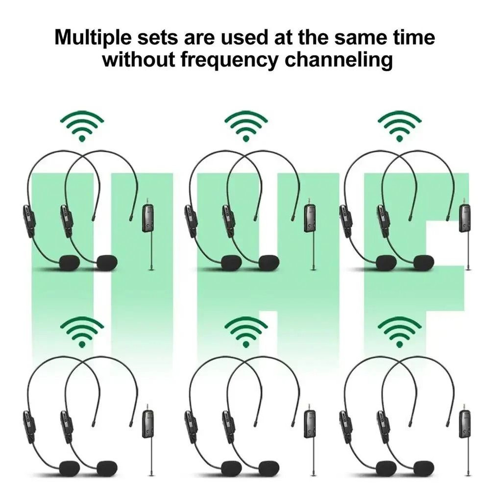 24G Wireless Headset Microphone With Transmitter And Receiver 4