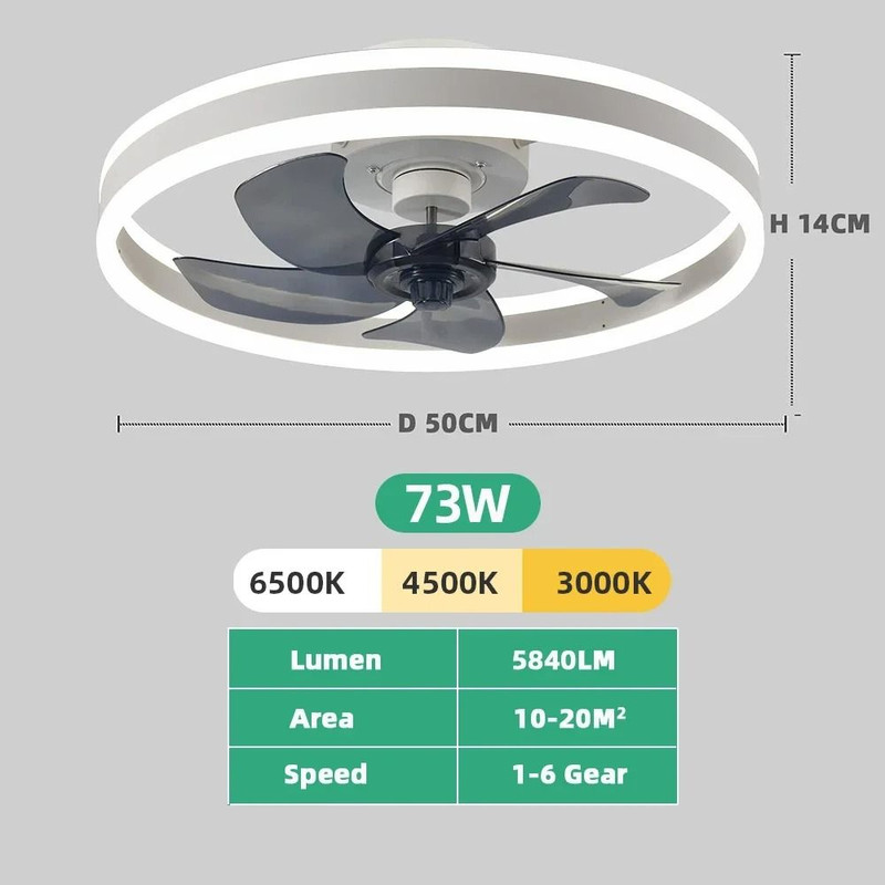 Dimmable Ceiling Fan Light Fixture With Remote 6