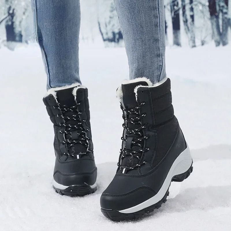 Women Winter Platform Snow Boots Waterproof Fur Lined Ankle Boots 1