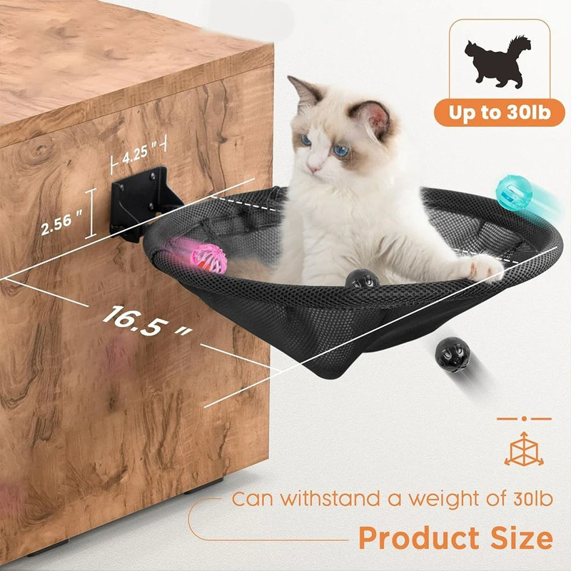 Wall Mounted Cat Hammock  Foldable Cat Bed  Wall Shelf For Sleeping Playing And Climbing 5