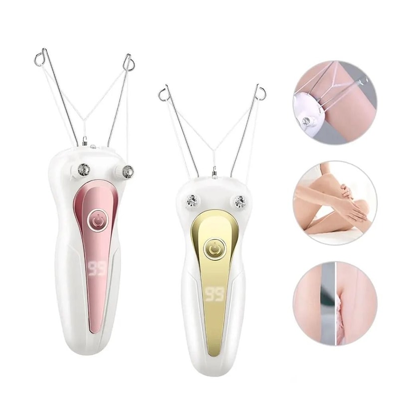 Electric Body Hair Remover Cotton Thread Epilator With Rechargeable Battery And LED Light 1