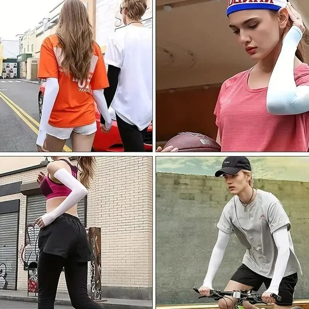 Cooling Arm Covers Ice Silk Sleeves For Summer Sun Protection Outdoor Sports 5