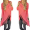 Womens MidLength Oversized TShirt With Fringe Diagonal Pattern Casual SpringAutumn Top 3