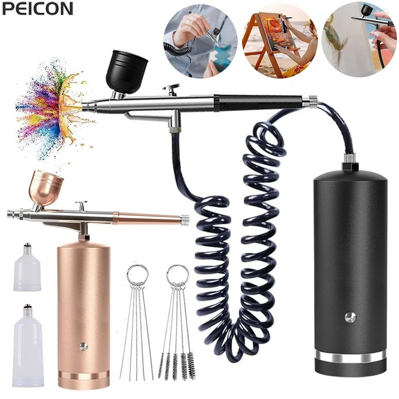 Portable Airbrush Kit With Compressor And Spray Gun For Painting And Crafts 0