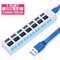 USB Hub Expander With Multiple Ports And Power Switch For PC Accessories 12