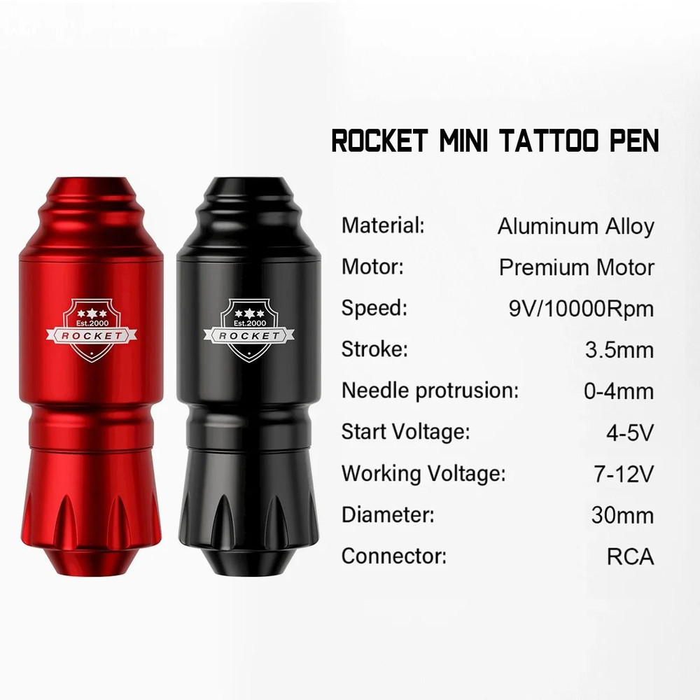 Wireless Tattoo Kit With Rocket Rotary Pen Power Supply And Full Accessories 5