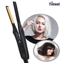 mini 2-in-1 hair straightener and curler with ceramic plates