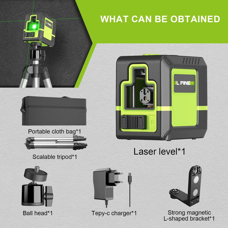 Laser Level Tool With 2 Cross Lines 360 SelfLeveling And Tripod Options 8