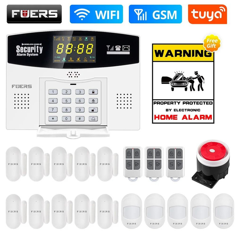 Smart WiFi GSM 4G Home Security Alarm System With Motion Sensor And LCD Display 17