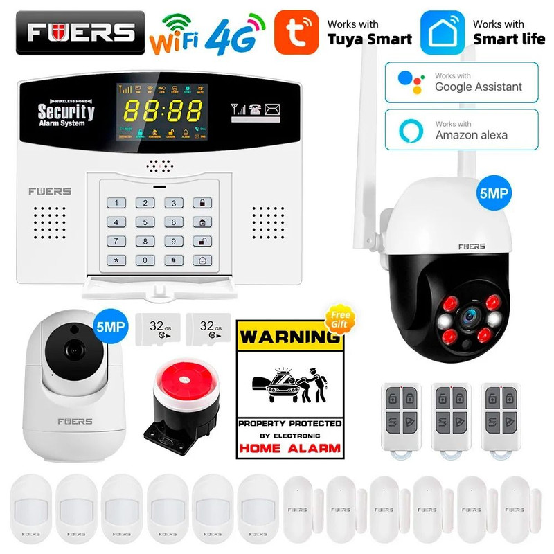 Smart WiFi GSM 4G Home Security Alarm System With Motion Sensor And LCD Display 26