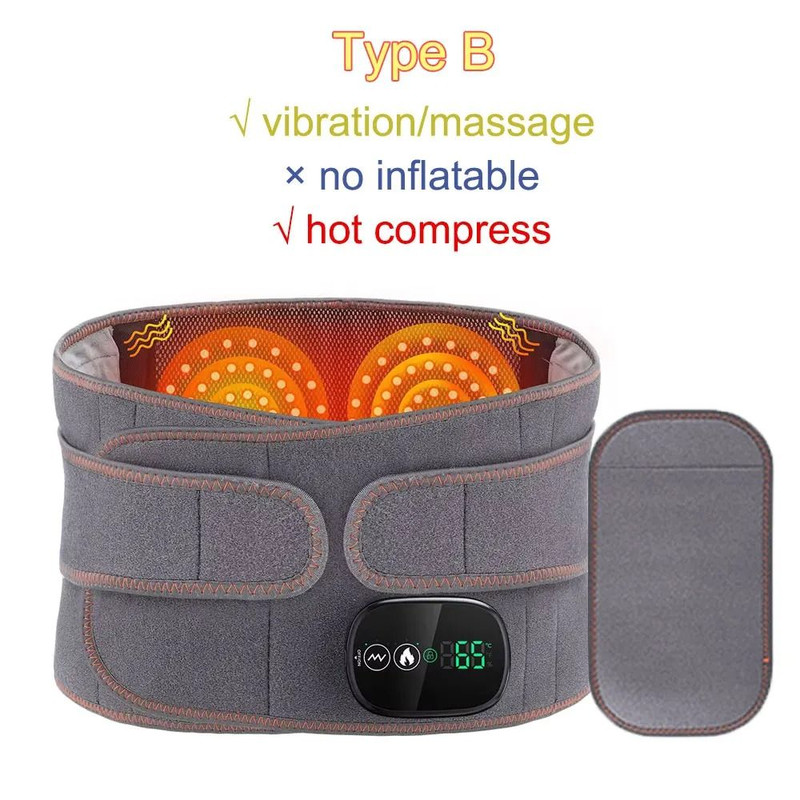 Heating Waist Massager Belt With Vibration And Inflatable Heated Pads 8