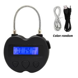 multifunctional lcd display time lock waterproof usb rechargeable smart timer padlock for travel and daily use