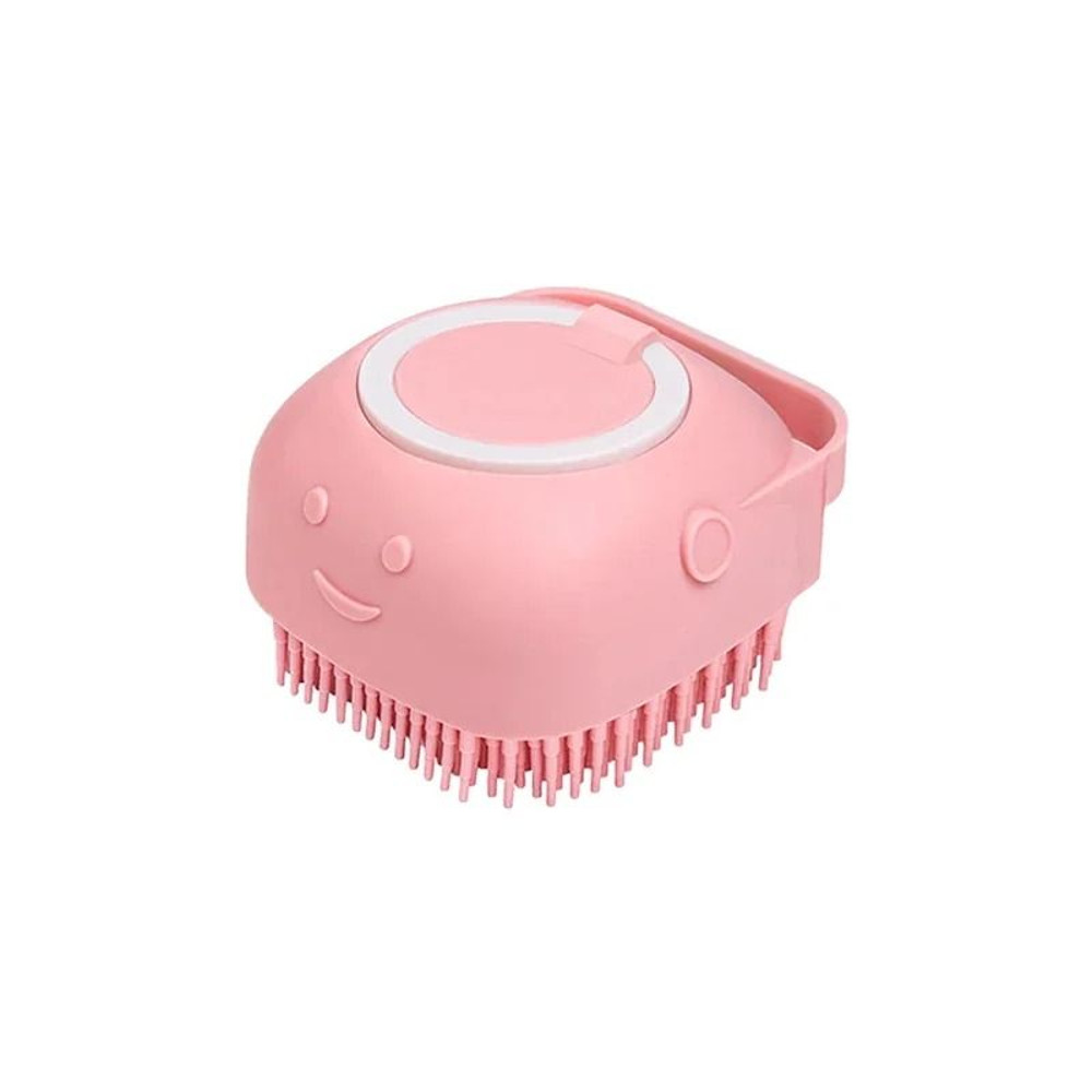 Dog Bathing Brush Pet Massage Brush With Shampoo Dispenser Soft Silicone Rubber Bristle Grooming T 7