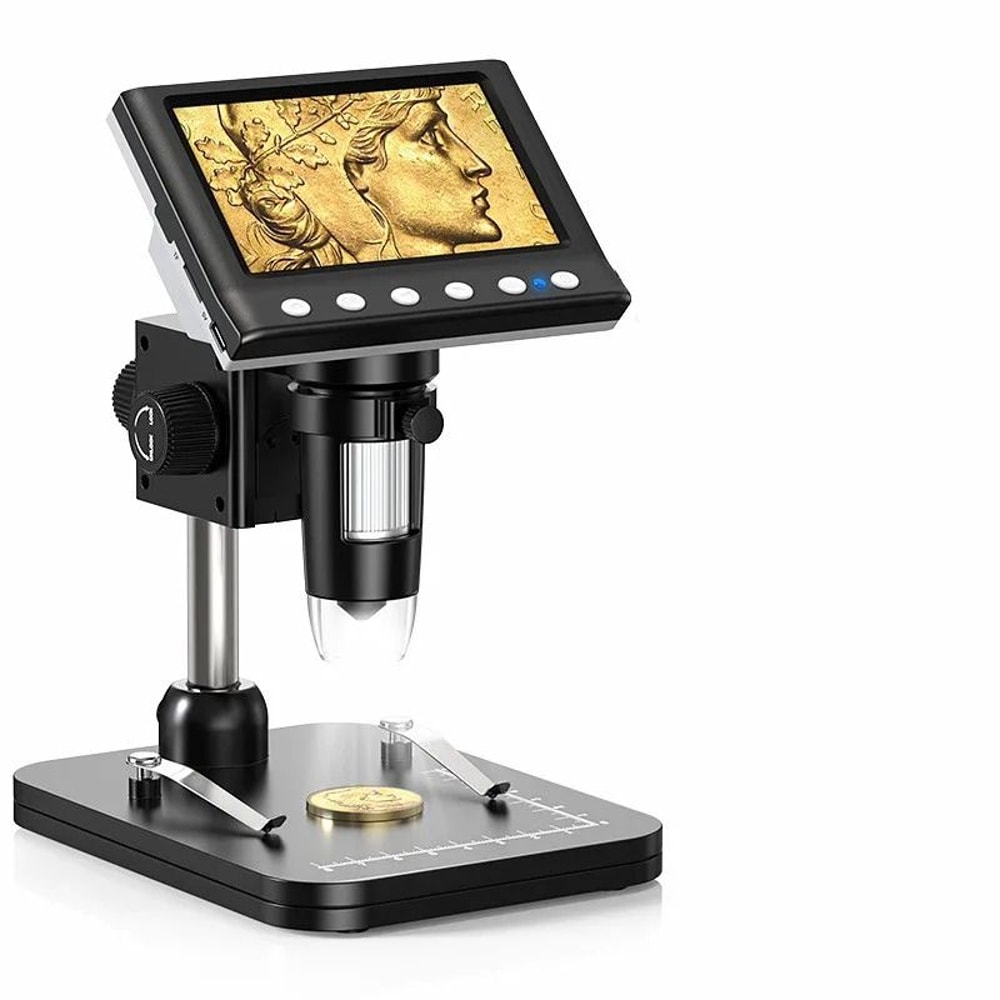 Digital Microscope 1000X With 43 Inch LCD Screen And 1080P Video Recording For Coins Soldering And 7