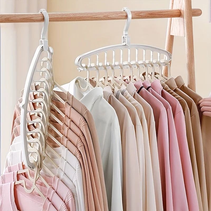 Folding Multi Hole Clothes Hanger Space Saving Closet Organizer 2