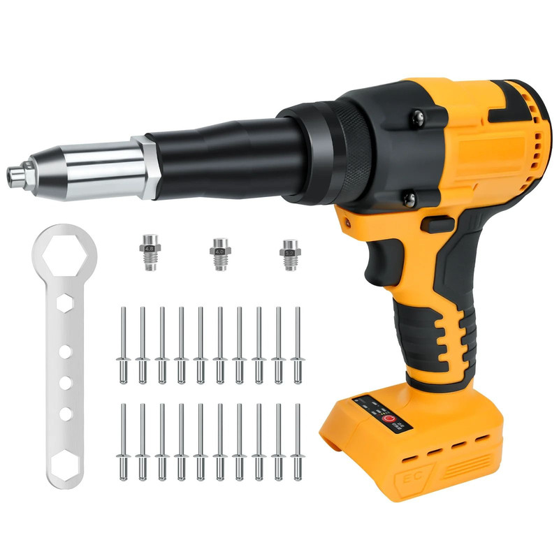 Brushless Electric Rivet Gun With LED Light 2448mm Battery Not Included 6