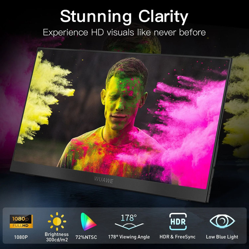 156 Inch Portable Monitor With HDR USB C And HDMI Connectivity 3