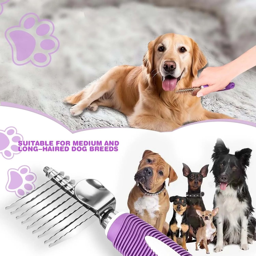 Pet Dematting Comb With Long Safety Blades For Dogs And Cats 4