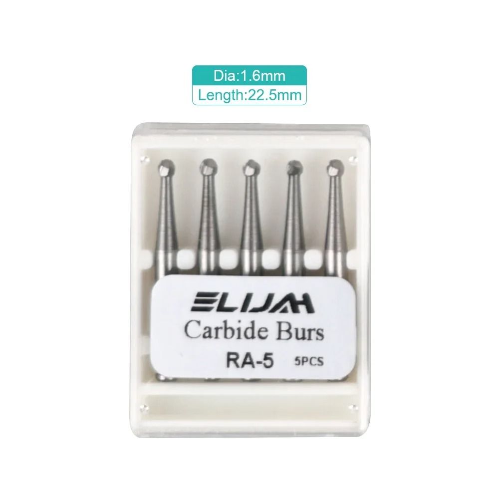 5 Pcs Tungsten Carbide Dental Burs Round 235mm For Low Speed Handpiece 12