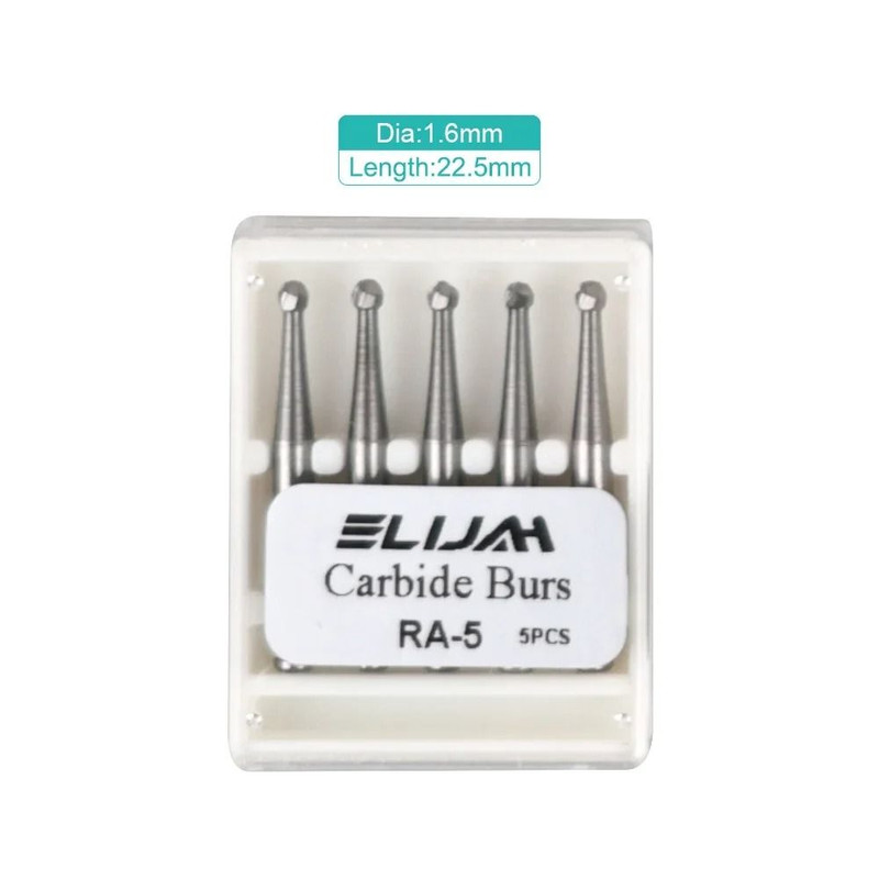 5 Pcs Tungsten Carbide Dental Burs Round 235mm For Low Speed Handpiece 12