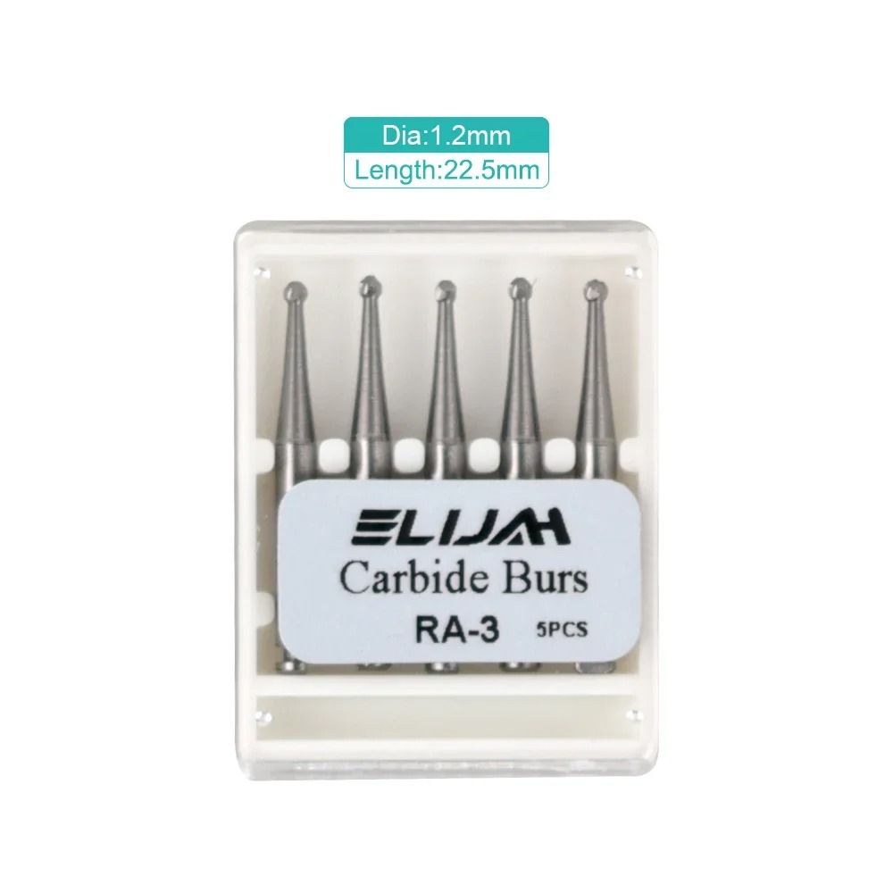 5 Pcs Tungsten Carbide Dental Burs Round 235mm For Low Speed Handpiece 6