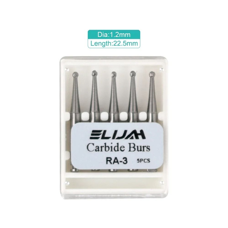 5 Pcs Tungsten Carbide Dental Burs Round 235mm For Low Speed Handpiece 6