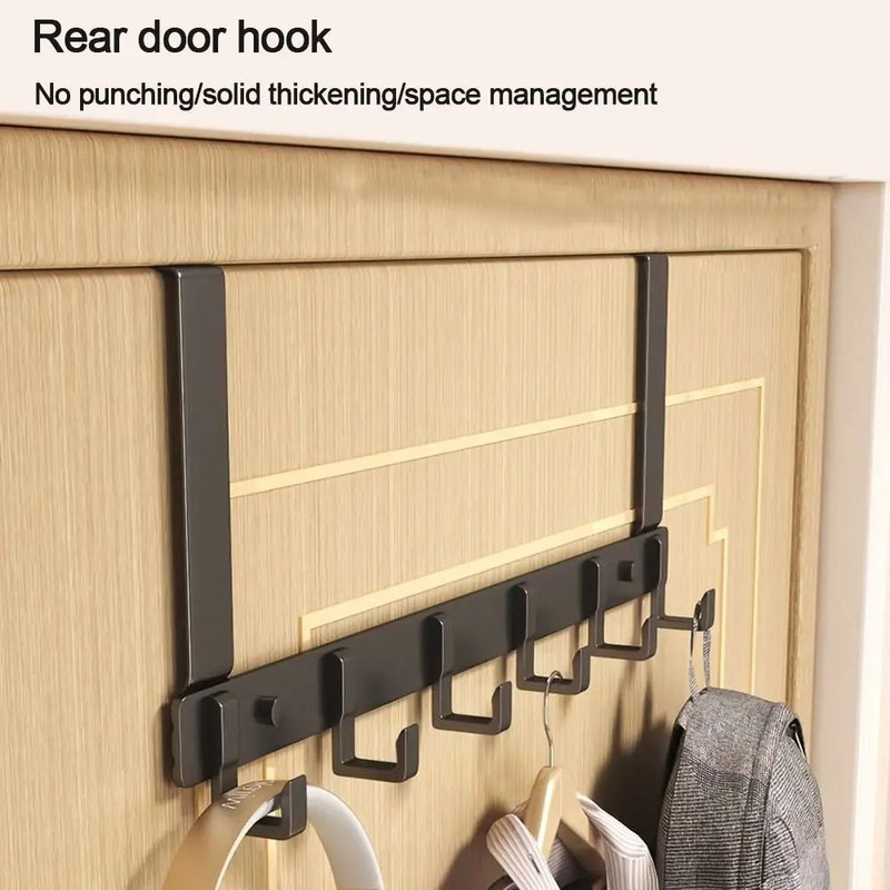 Over The Door Rack With 6 Hooks For Clothes Coats Hats And Towels 0
