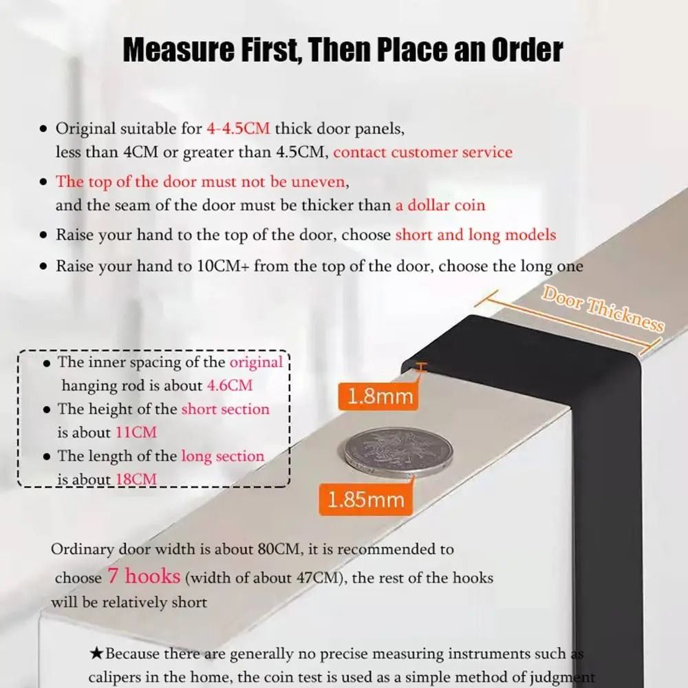 Over The Door Rack With 6 Hooks For Clothes Coats Hats And Towels 4