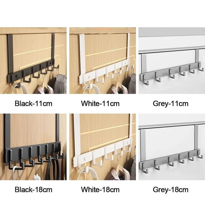 Over The Door Rack With 6 Hooks For Clothes Coats Hats And Towels 5