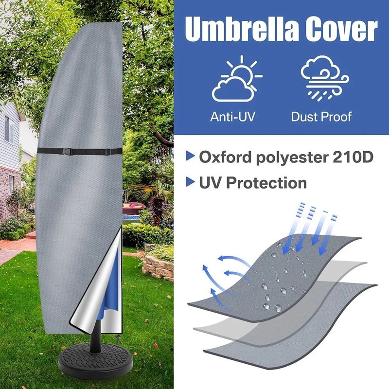 Waterproof Patio Umbrella Cover Outdoor Parasol Protector For Cantilever Or Straight Umbrellas 2
