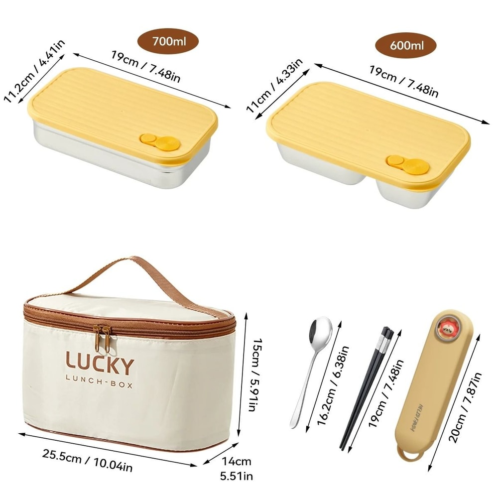 Portable Stainless Steel Lunch Box LeakProof Bento Container For Kids And Adults 18