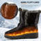 Womens Winter Snow Boots Waterproof Ankle Fur Lined Boots With Low Heels 2