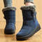 Womens Winter Snow Boots Waterproof Ankle Fur Lined Boots With Low Heels 4