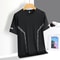 Mens Running TShirt Quick Dry Ice Silk Fitness Top With Reflective Print Breathable Short Sleeve U 16