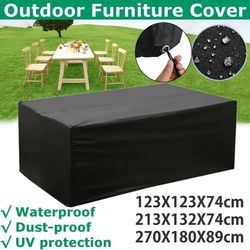 waterproof garden furniture cover – 210d oxford cloth uv and windproof protective outdoor table cover