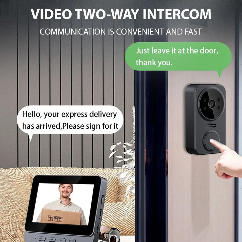Wireless Visual Intercom Doorbell With 43 Inch IPS Screen Smart HD Video Monitoring And TwoWay Int 3