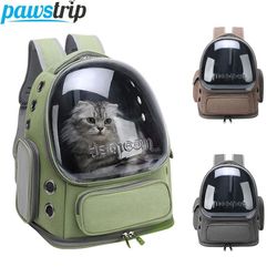 transparent pet carrier backpack for cats and small dogs with breathable design