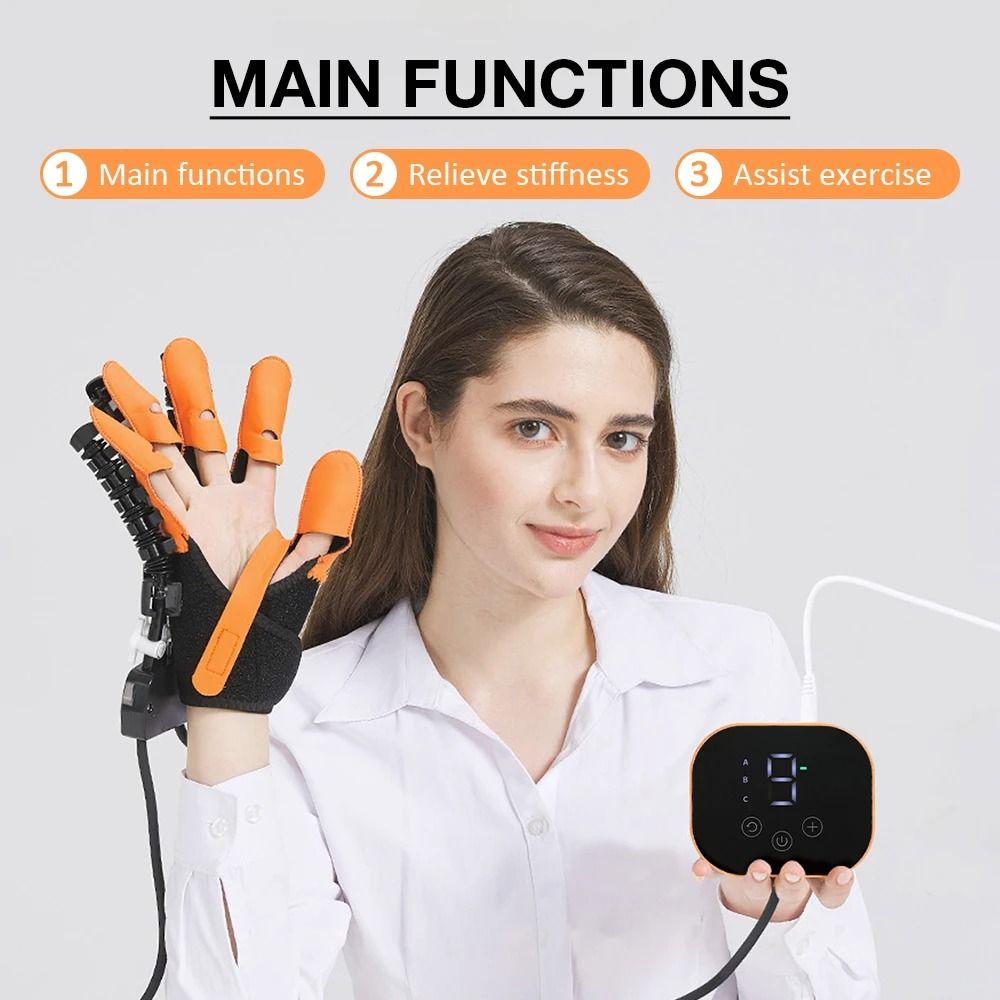 Hemiplegia Rehabilitation Glove Stroke Recovery Training Device With Finger Massage And Mirror Ther 3
