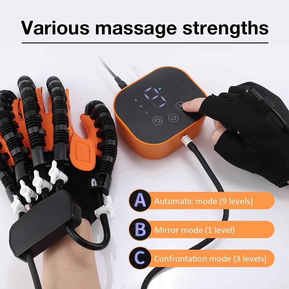 Hemiplegia Rehabilitation Glove Stroke Recovery Training Device With Finger Massage And Mirror Ther 5