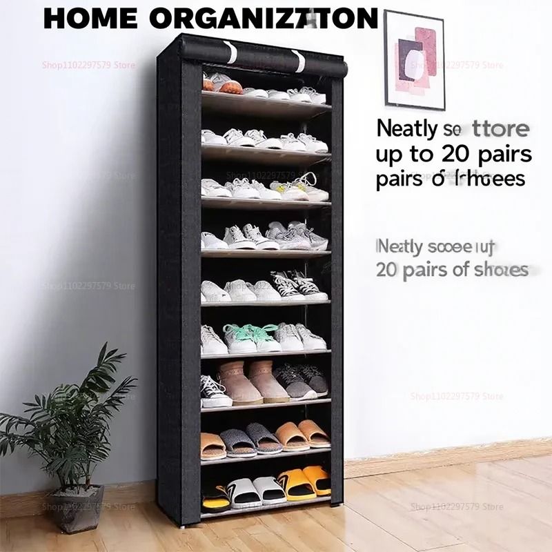 Multi Layer Dustproof Shoe Cabinet Organizer Easy Install Shoe Rack For Entryway Dormitory And Rent 4