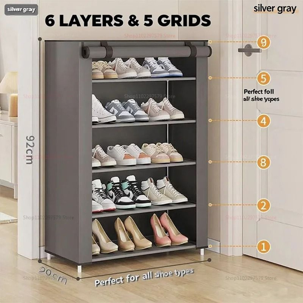 Multi Layer Dustproof Shoe Cabinet Organizer Easy Install Shoe Rack For Entryway Dormitory And Rent 5