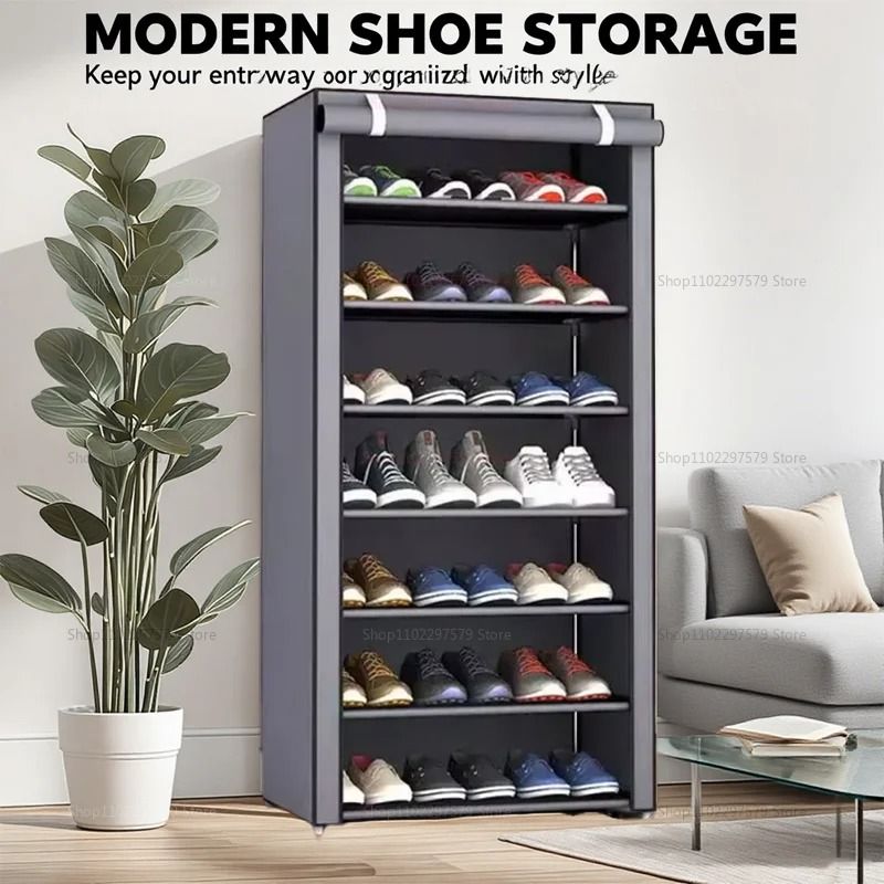 Multi Layer Dustproof Shoe Cabinet Organizer Easy Install Shoe Rack For Entryway Dormitory And Rent 6