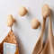 Scandinavian Solid Wood Wall Mounted Clothes Hook Pebble Shape Punch Free Door Hanger 11